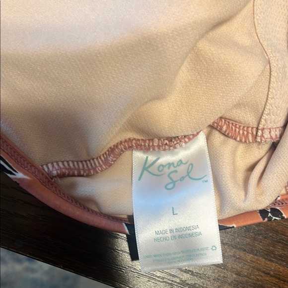 Kona Sol Pink One Piece Swimsuit with Floral Design - Picture 3 of 3